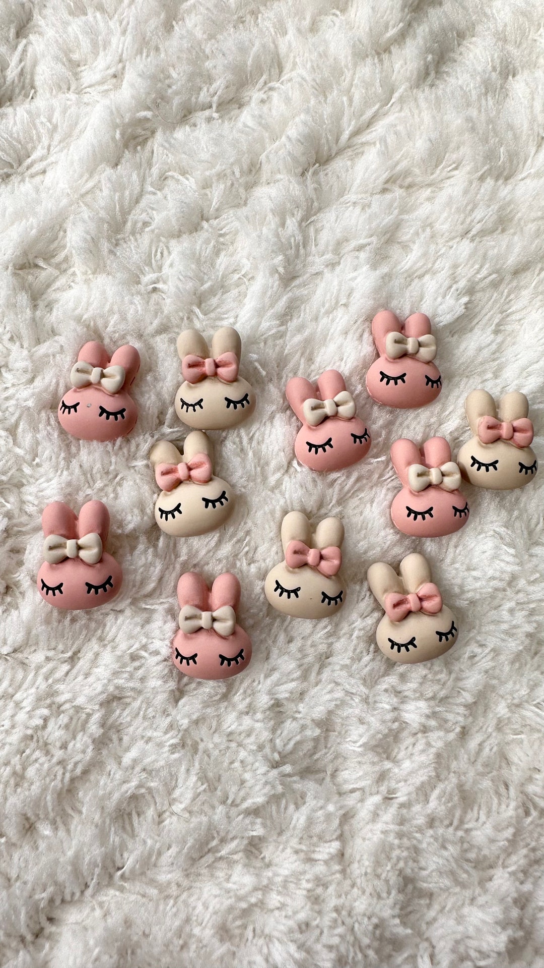 10 Boutons En Résine Forme Lapin Rose - Pour Vêtements Enfants, Décoratifs Et Solides