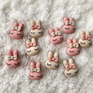 19mm Kids Baby Resin Pink Bunny Bow Shank Sewing Buttons, Children DIY Clothing Design Accessories, DIY Rabbit Craft Animal Buttons