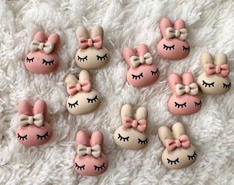 19mm Kids Baby Resin Pink Bunny Bow Shank Sewing Buttons, Children DIY Clothing Design Accessories, DIY Rabbit Craft Animal Buttons