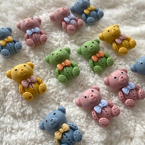 Niños lindos coloridos botones de costura de vástago de oso de peluche, accesorios de ropa de animales de dibujos animados para bebés, suministro de costura, proyecto de bricolaje de suministro de artesanía para niños