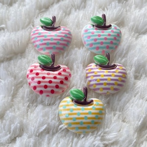 20mm MixResin Cute Colorful Painted Apple Shank Sewing Buttons, Blouse Jacket Buttons, Sewing Supply, DIY Clothing Project, Scrapbooking