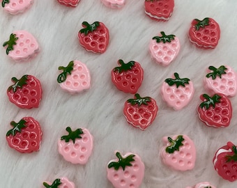 Kids Baby Cute Pink Light Pink Strawberry Sandwich Sewing Shank Button Diy Crochet Project Clothing Accessories Sewing and Kids Craft Supply