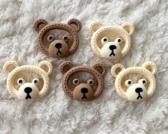 Kinder Baby Harz niedliche braune weiße Bär Kopf Schaft Nähen Knöpfe, Kinder Kleidung Applikation Knöpfe, DIY Projekte, Handwerk Knöpfe Versorgung