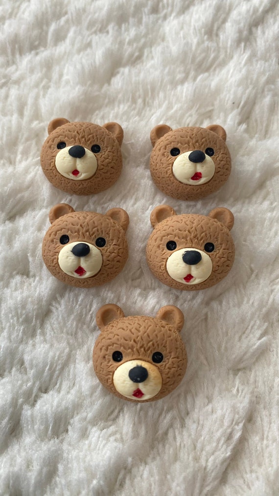 2cm Kids Resin Cute Baby Brown Bear Shank Sewing Buttons, Baby Clothes Buttons, Children DIY Clothing Accessories, Sewing Supply Buttons