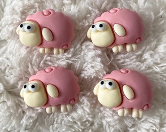 22mm Kids Baby Resin Sweet Pink Sheep Shank Sewing Buttons, Children Animal Clothes Buttons, Clothing Accessories, DIY Sewing Supply