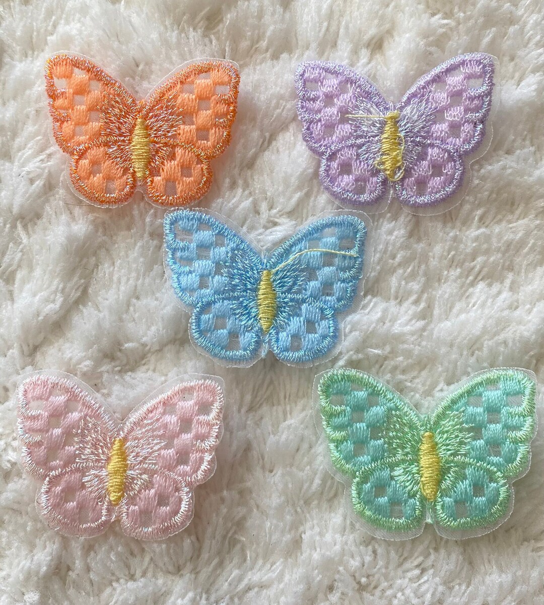 20 pezzi di toppe termoadesive a forma di farfalla con fiori, da