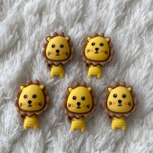 Botones de costura con forma de león de 20 mm para niños, dibujos animados kawaii, para hacer tú mismo prendas de crochet, proyectos de costura y manualidades para niños