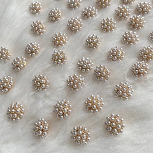 Frauen Blumenstrauß weiße Perle Gold Metall zurück Schaft Nähen Knöpfe, 11,5 mm Bluse Cardigan Shirt Knöpfe, DIY Kleidung Zubehör