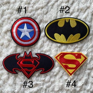 5- 6CM Kids Baby Boy Embroidery Superhero Cartoon Character Iron On Jacket Clothing Patches DIY Hat Bag Project Sewing and Kids Craft Supply