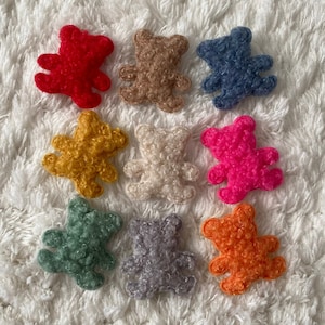 30 mm Kinder Baby Puffy Curly Plüsch Kleiner Bär Gepolsterte Applikation Nähen Knöpfe, Kinder Tier Kleidung Kopfbedeckung Bunte Flecken, Nähzubehör