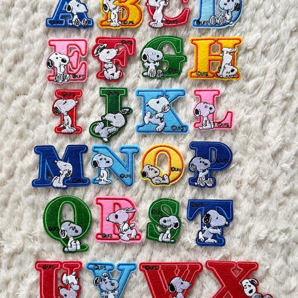 4CM Iron On Colorful Cartoon Alphabet A-Z Embroidery Dog Clothing Bag Hat Patches, DIY Crochet Project Kids Craft and Sewing Supply