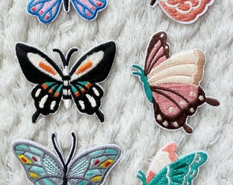 2-5CM Colorful Embroidered Stick On Butterfly Patches DIY Crochet Clothing Project Scrapbooking Accessories Deco Sewing and Craft Supply