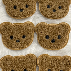 5CM Kids Baby Embroidery Brown Teddy Bear Head Sewing Patch, Patch, Animal Clothing Accessories Deco, Sewing Supply, Kids Crfat Supply, DIY