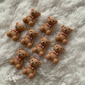 15mm Kids Baby Mini Kawaii Cartoon Brown Bear Shank Sewing Buttons, Children Clothing Minimalist Animal Buttons, Sewing Supply Accessories image 4