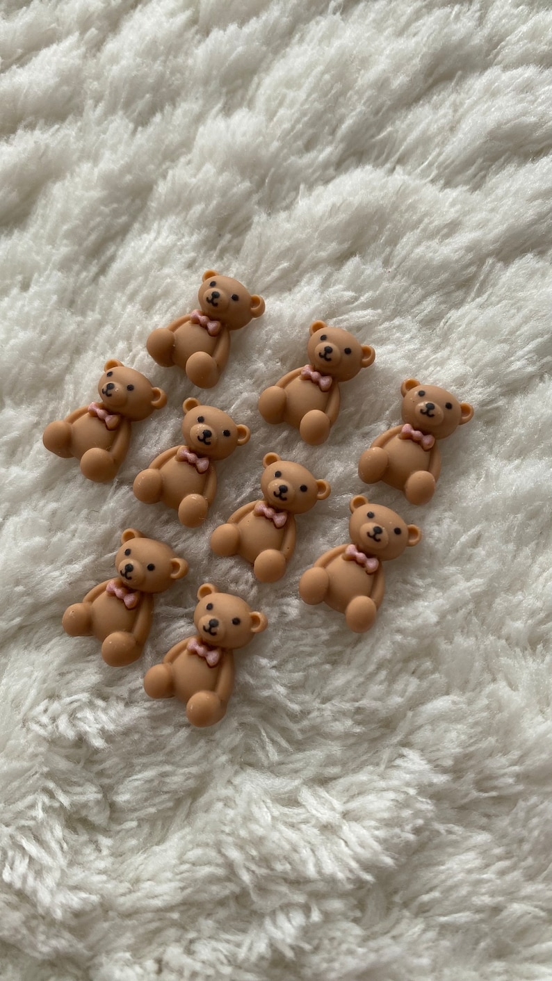 15mm Kids Baby Mini Kawaii Cartoon Brown Bear Shank Sewing Buttons, Children Clothing Minimalist Animal Buttons, Sewing Supply Accessories image 4