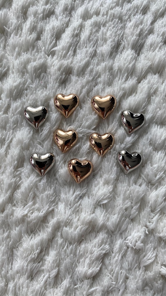15mm Kids Women Elegant Silver Gold Heart Metal Aloy Shank  display picture 2