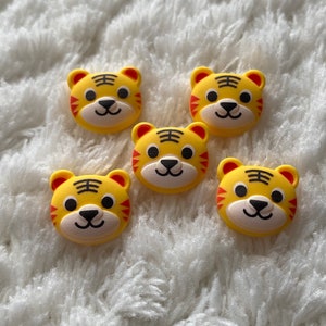 Botones de costura con forma de tigre amarillo de 15 mm para niños, diseño de dibujos animados, para hacer tú mismo, para hacer chaquetas de animales, proyectos de ropa, manualidades y suministros de costura para niños