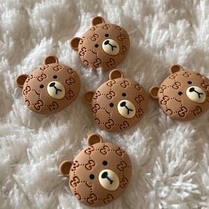 Niños bebé elegante resina dibujos animados oso cabeza vástago botones de costura, ropa para niños botones de costura, accesorios de ropa diy, proyectos de bricolaje