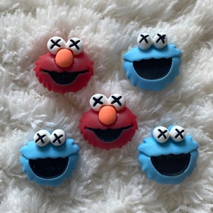 Botones de costura con forma de cabeza de monstruo azul y rojo de 16 mm para niños y bebés, proyectos de costura y manualidades para niños