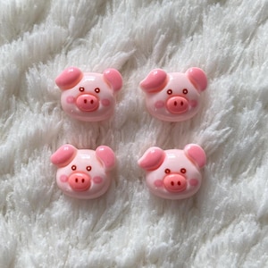 Botones de costura de caña de ganchillo con forma de cerdito de dibujos animados kawaii para niños de 13 mm, accesorios de ropa de animales, decoración, costura y manualidades para niños
