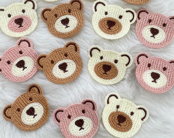 Vêtements de broderie d'ours de bande dessinée d'enfants à coudre, accessoires de chapeaux de bricolage pour bébé