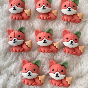 Botones de costura de resina de 15 mm con forma de zorro de colores y dibujos animados para niños, accesorios de ropa de animales kawaii para niños, suministros de costura, proyecto de bricolaje