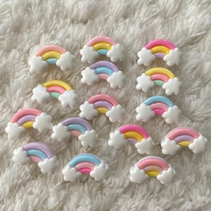11 mm Dziecięce Dziecko Słodkie Mini Cukierkowe Kolory Tęczowe Chmury Szydełkowy Guzik Szydełkowy Dziecięcy Guzik Ubraniowy Dziecięcy Rękodzieło Materiały Do Szycia