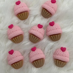 Botones de 20 mm con forma de corazón de helado rosa, diseño de dibujos animados kawaii, para bebés y niños, accesorios de crochet para proyectos de ropa, costura y manualidades para niños.