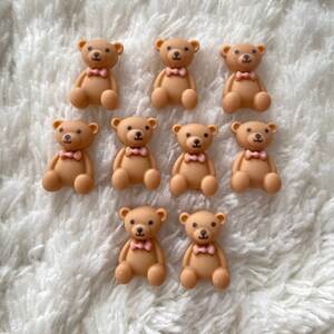 15mm Kids Baby Mini Kawaii Cartoon Brown Bear Shank Sewing Buttons, Children Clothing Minimalist Animal Buttons, Sewing Supply Accessories image 2