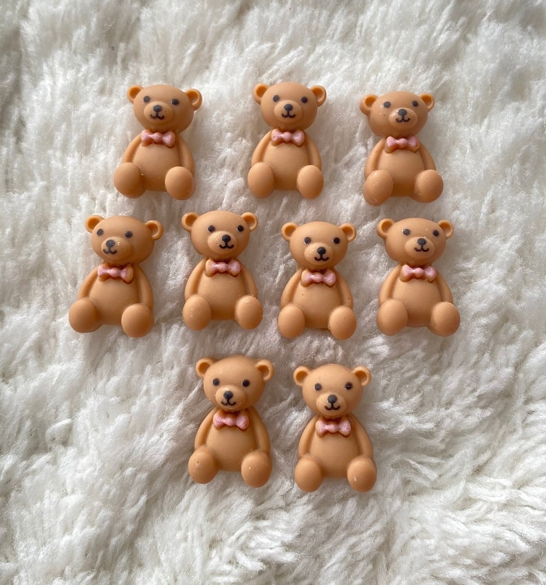 15mm Kids Baby Mini Kawaii Cartoon Brown Bear Shank Sewing Buttons, Children Clothing Minimalist Animal Buttons, Sewing Supply Accessories image 2