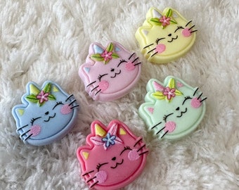 20 mm enfants bébé mignon résine une tête de chat à une corne boutons de couture tige, boutons de vêtements pour enfants, accessoires de vêtements de bricolage matériel de couture