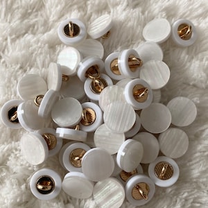 10 mm 11 mm Frauen Elegante Mini Weiß Schwarz Quadrat Kreis Gold Farbe Schaft Nähen Knöpfe DIY Bluse Kleidung Projekt Nähen und Handwerk Versorgung