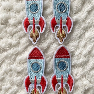 6CM Kids Baby Iron On Cool Cartoon Rocket Clothing Patches, Children Jacket Decoration Clothing Accessories, Sewing Supply Kids Craft Supply