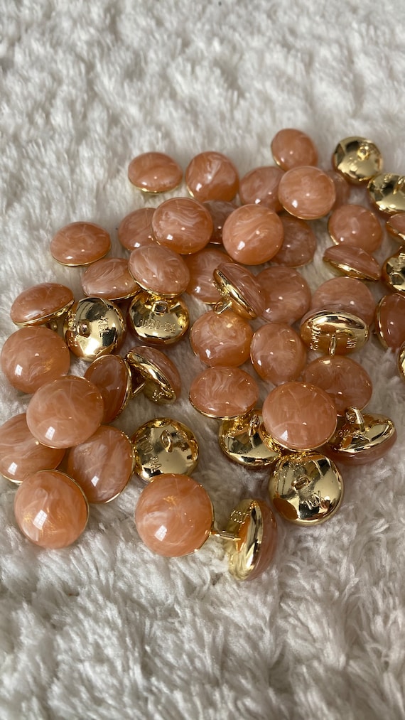 15mm Women Polymeric Alloy Metal Quartz Round Gold Color Shank Sewing Buttons DIY Elegant Blouse Clothing Project Sewing and Craft Supply