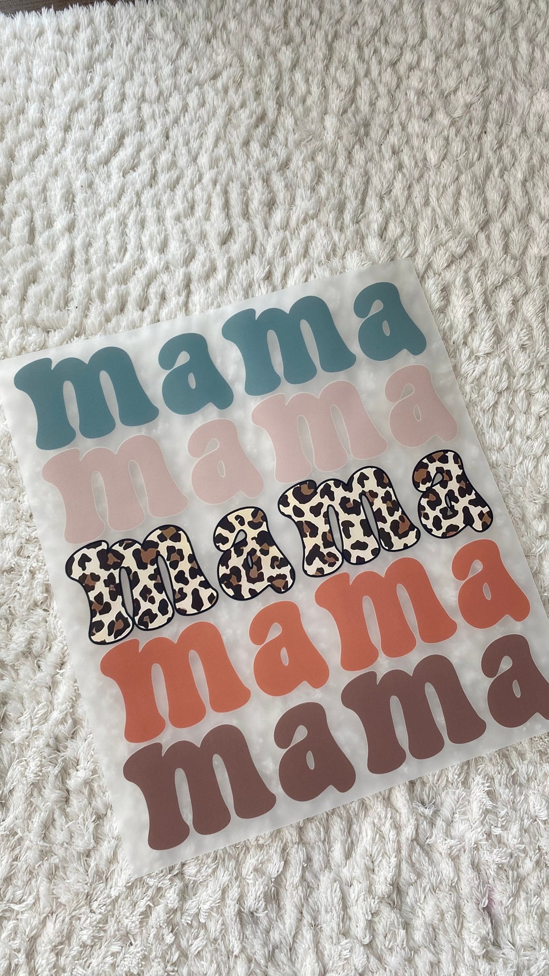 11CM DTF Colorful Mama Iron on Ready to Press Patches, Heat Transfer ...