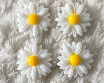 23mm Beautiful Resin White Chrysanthemum Flowers Shank Sewing Buttons, Blouse Jackets Clothing Buttons, Flower Button Sewing Supply, DIY