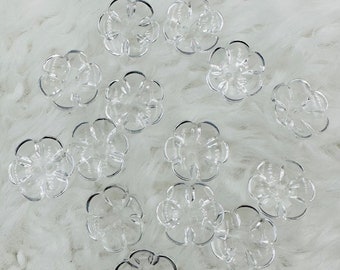 20mm Harz Transparent Klarglas-Effekt Blumen Nähen Knöpfe