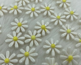 16mm 20mm Women Kids Cute White Daisy Flower Sewing Shank Jacket Blouse Crochet Buttons DIY Clothing Project Sewing and Craft Supply