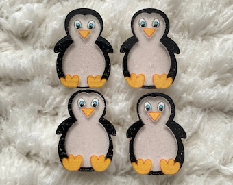 23mm Kids Baby Kawaii Cute Glitter Penguin Acrylic Shank Sewing Buttons DIY Children Animal Clothing Project Sewing and Kids Craft Supply