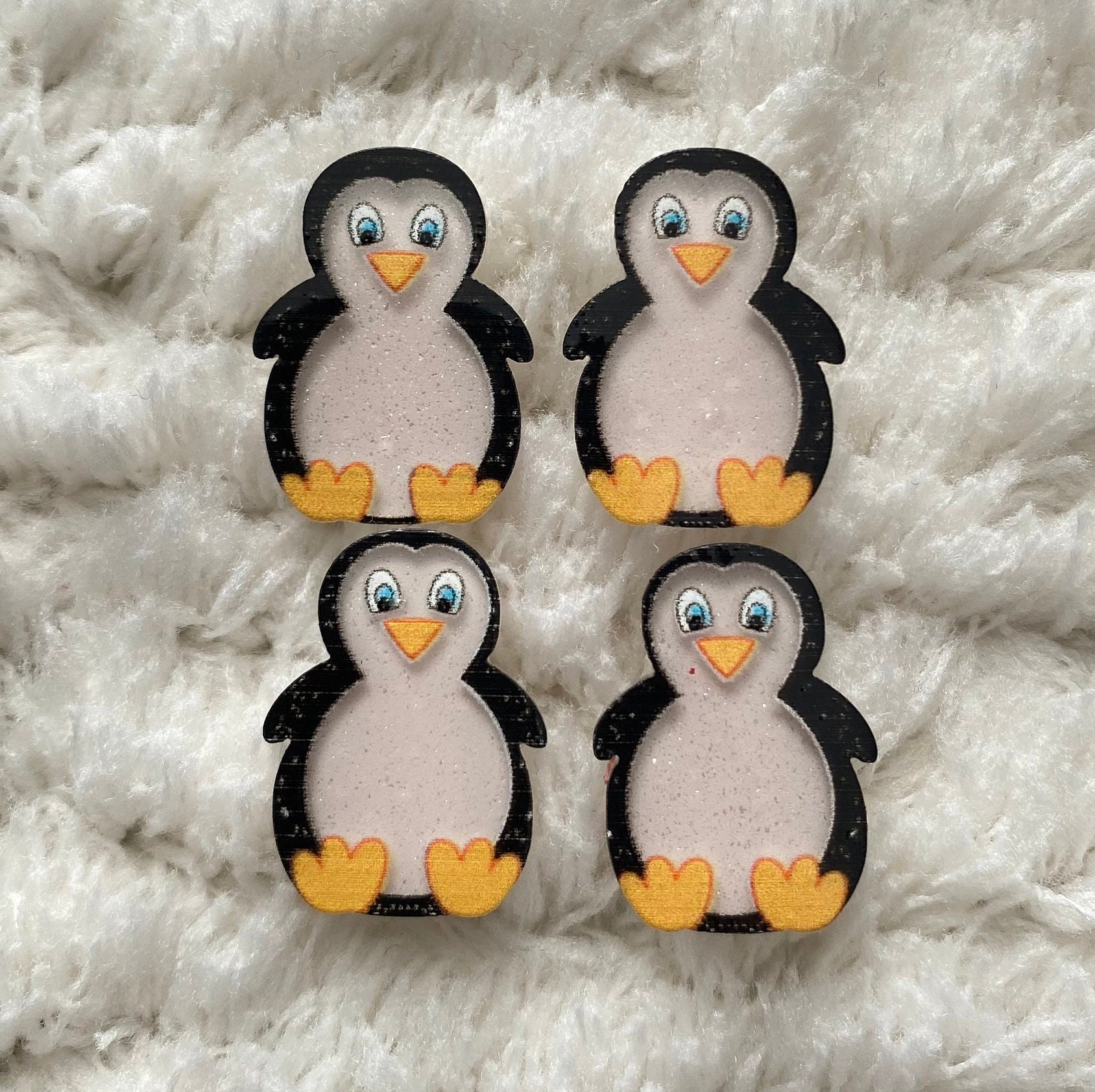 23mm Kids Baby Kawaii Cute Glitter Penguin Acrylic Shank Sewing…