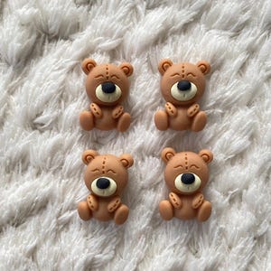 Botones de costura de 21 mm con forma de oso marrón de dibujos animados para bebés y niños, ideales para proyectos de costura y manualidades.