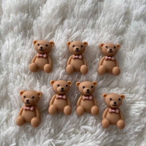 15mm Kids Baby Mini Kawaii Cartoon Brown Bear Shank Sewing Buttons, Children Clothing Minimalist Animal Buttons, Sewing Supply Accessories image 3