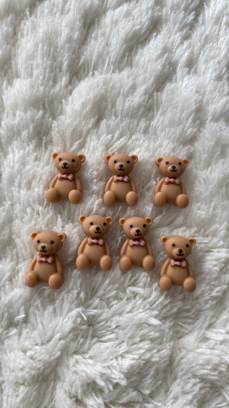 15mm Kids Baby Mini Kawaii Cartoon Brown Bear Shank Sewing Buttons, Children Clothing Minimalist Animal Buttons, Sewing Supply Accessories image 3