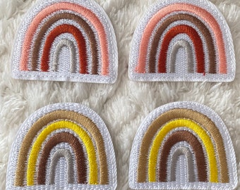 3CM Kids Baby Yellow Pink Cartoon Iron On Rainbow Embroidery Clothing Patches, Teen Clothes Jacket Patches, DIY Clothes Accessories Supply
