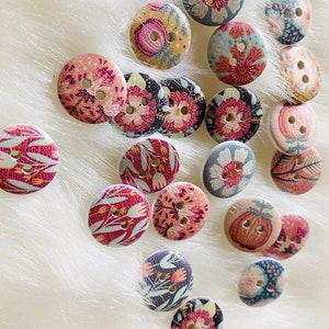 10 pezzi bottoni da cucito in legno misti stile vintage da donna, per camicette, cardigan, rotondi, 2 fori, 20 mm, accessori per abbigliamento, cucito e artigianato