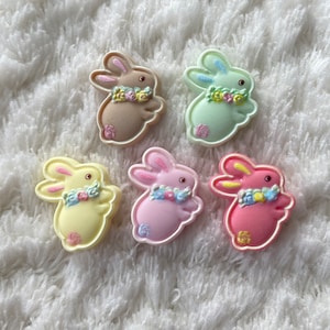 Kids Baby Cute Colorful Rabbit with Flowers Shank Sewing Buttons, Children Animal Blouse Jacket Clothing Accessories Sewing and Craft Supply