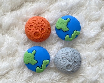 21mm Kids Cute Cartoon Planet Series Earth Round Shank Sewing Buttons, Children Clothing Accessories, Kids Craft Supply, Sewing Supply