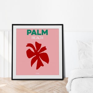 Palm Beach Print, Travel Print, Printable Wall Art, Maximalist Wall Art, Colourful Travel Print