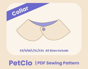 Dog Collar Sewing Patten PDF Dog Cloth DIY Sewing Outfit Peter Pan Collar for Party Rabbit Collar Cat Dress Guinea Pig Clothes Ferret