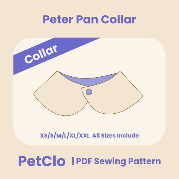 Dog Collar Sewing Patten PDF Dog Cloth DIY Sewing Outfit Peter Pan Collar for Party Rabbit Collar Cat Dress Guinea Pig Clothes Ferret